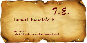 Tordai Euszták névjegykártya